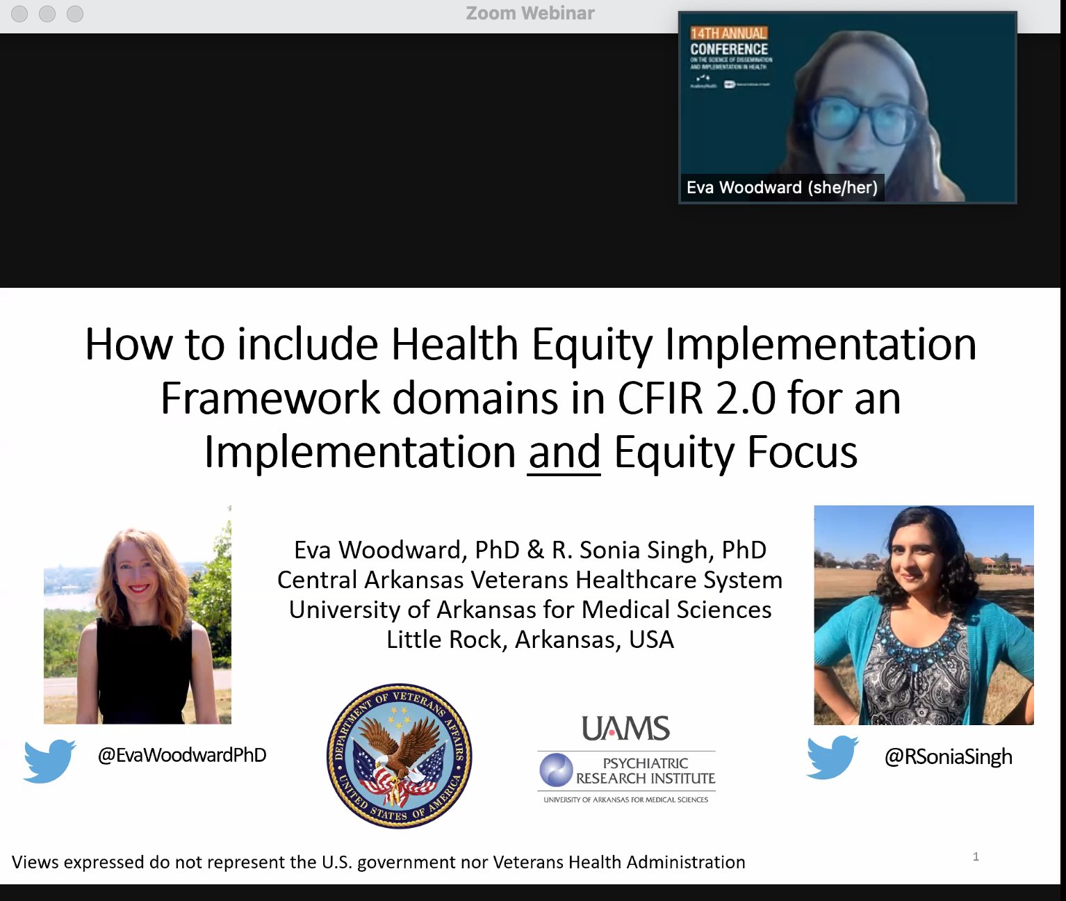 Screenshot of Drs. Woodward and Singh's Conference Slides