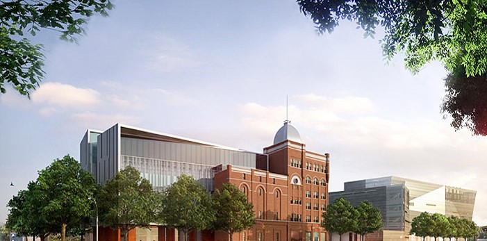 Architectural rendering of the renovated Brewery Building for research
