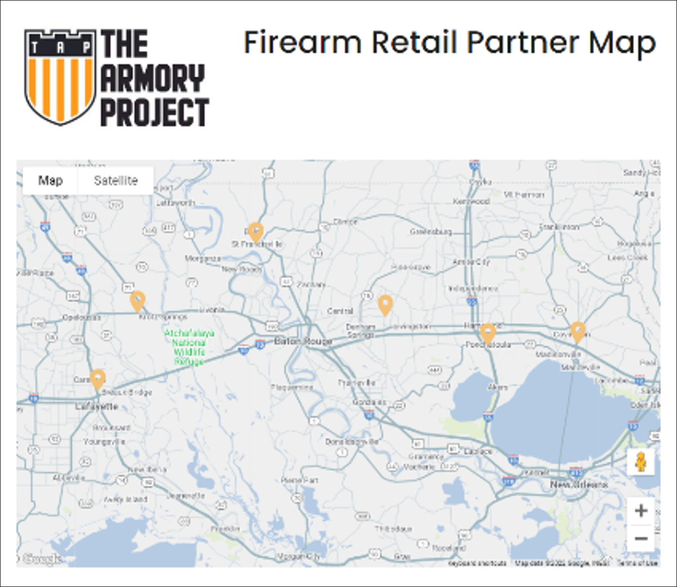 Firearm Retail Partner Map
