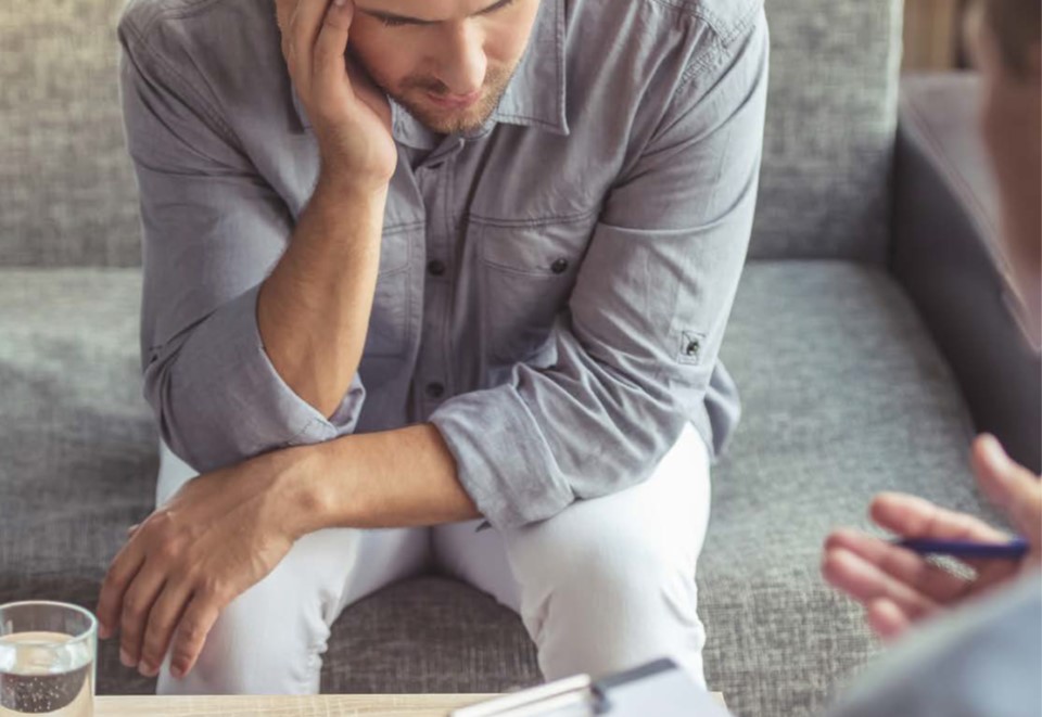 Person engaging in psychotherapy