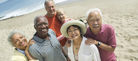 group of adults on beach