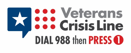 Veterans Crisis Line: Dial 988 then press 1