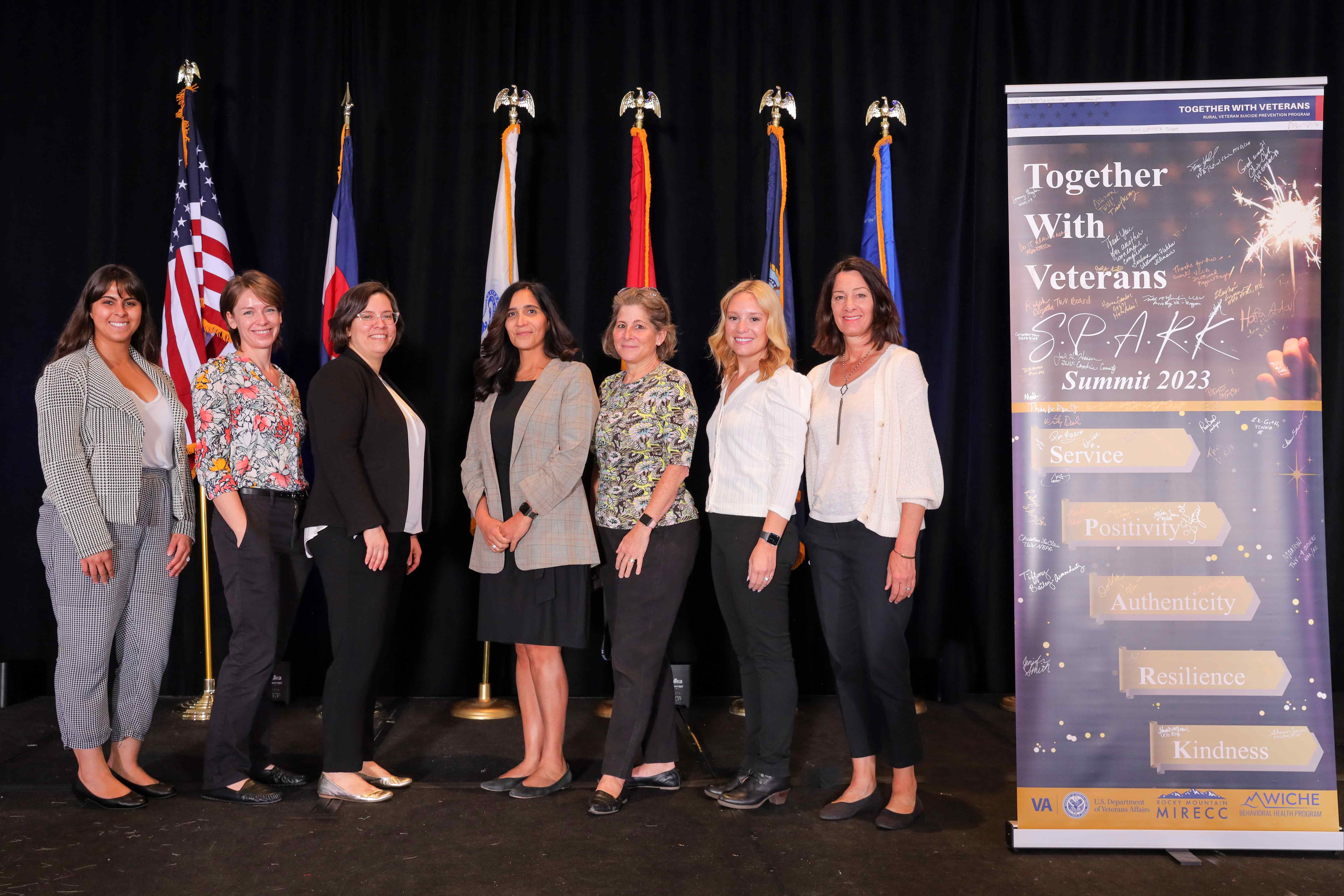 MIRECC team members Selena, Molly, Joanna, Nazanin, Lisa, Kelly, and Linda at the 2023 TWV Summit