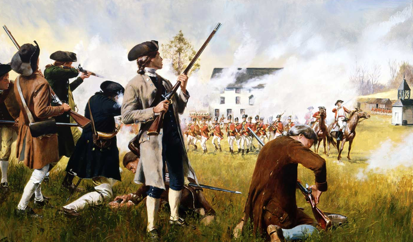 America's Revolutionary War began on 19 April 1775 with exchanges of musketry between British regulars and Massachusetts militiamen at Lexington and Concord.